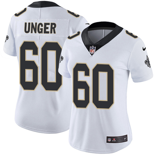 Nike Saints #60 Max Unger White Women's Stitched NFL Vapor Untouchable Limited Jersey